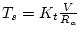 $T_s=K_t\frac{V}{R_a}$
