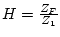 $H=\frac{Z_F}{Z_1}$